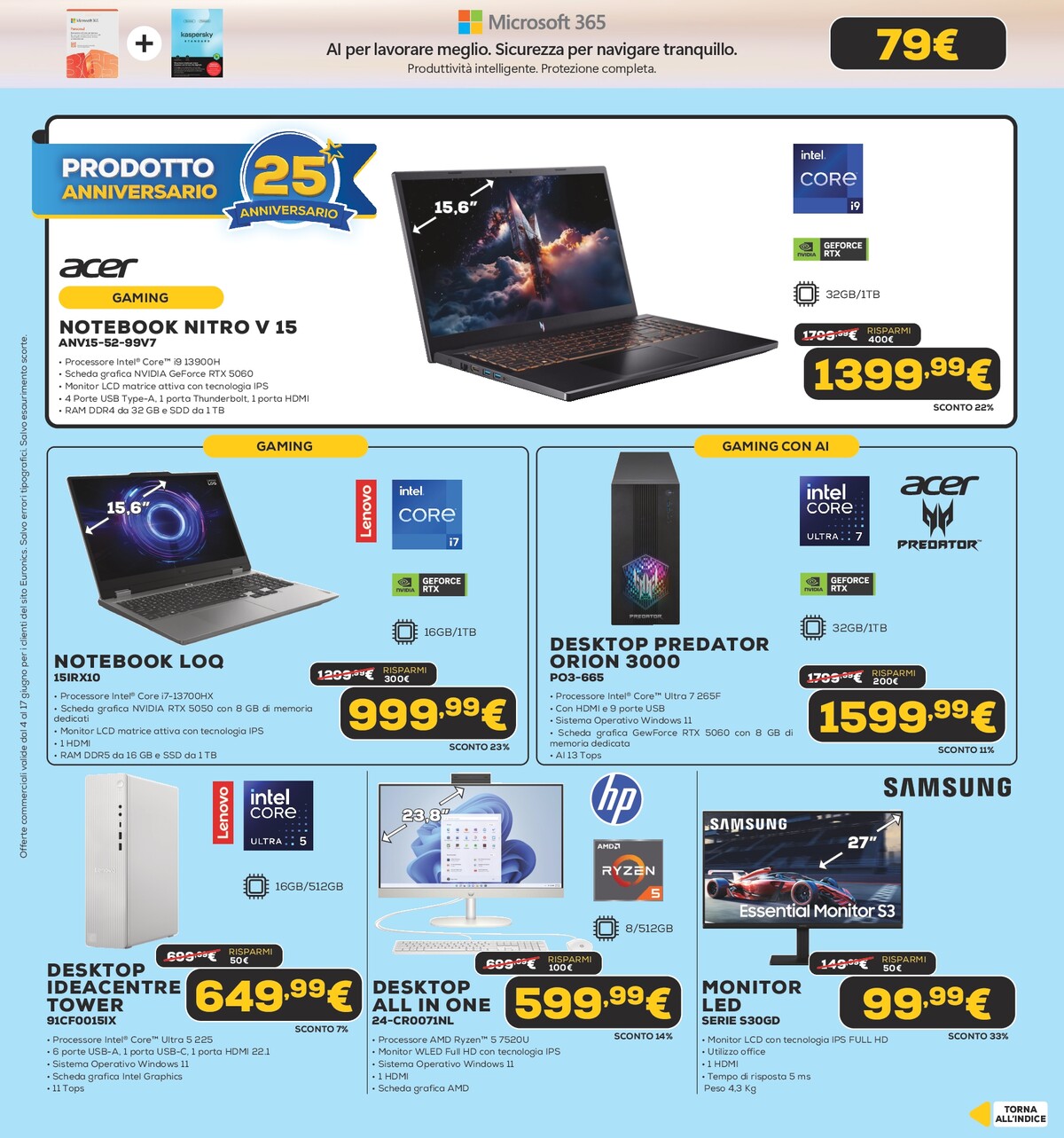 euronics - Volantino attuale di Euronics - Black Friday d'Estate valido dal giovedì 04/06/2026 al mercoledì 17/06/2026 - page: 14