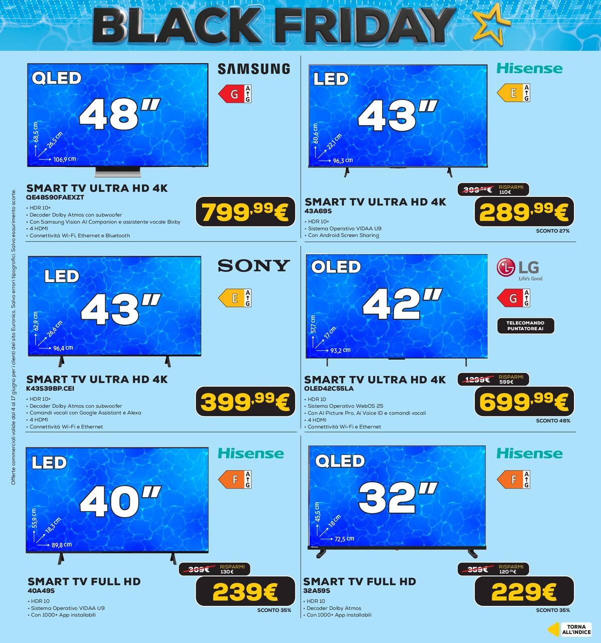euronics - Volantino attuale di Euronics - Black Friday d'Estate valido dal giovedì 04/06/2026 al mercoledì 17/06/2026 - page: 47