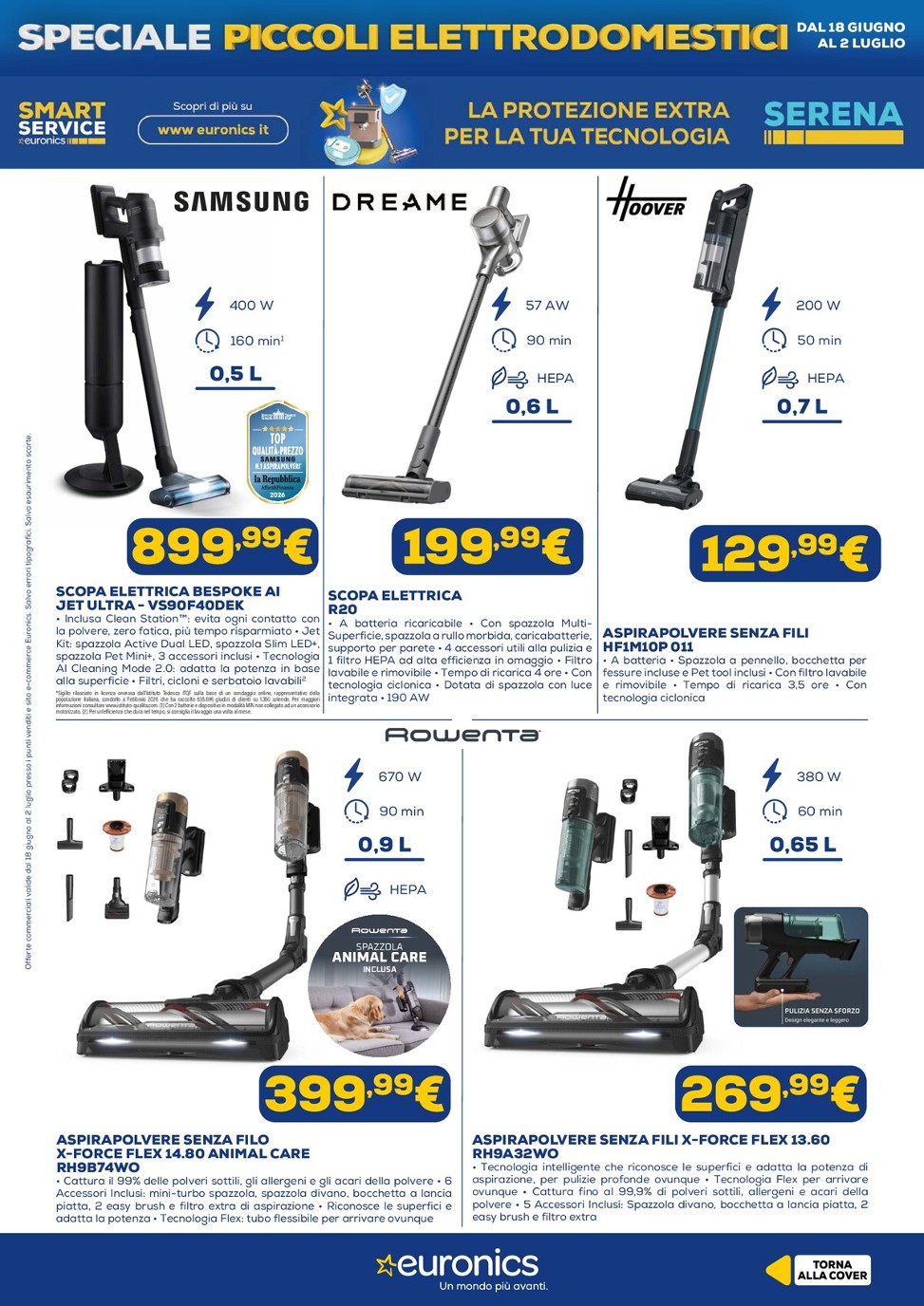 euronics - Volantino attuale di Euronics - Piccoli Elettrodomestici valido dal giovedì 18/06/2026 al giovedì 02/07/2026 - page: 4