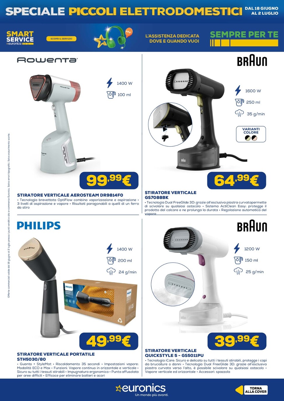 euronics - Volantino attuale di Euronics - Piccoli Elettrodomestici valido dal giovedì 18/06/2026 al giovedì 02/07/2026 - page: 13