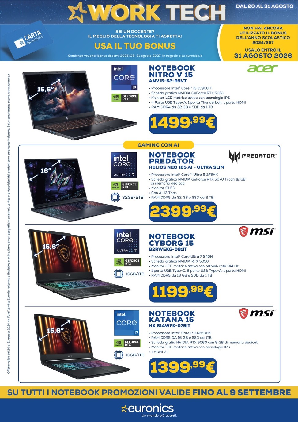 euronics - Volantino attuale di Euronics - Work Tech valido dal giovedì 20/08/2026 al lunedì 31/08/2026 - page: 5