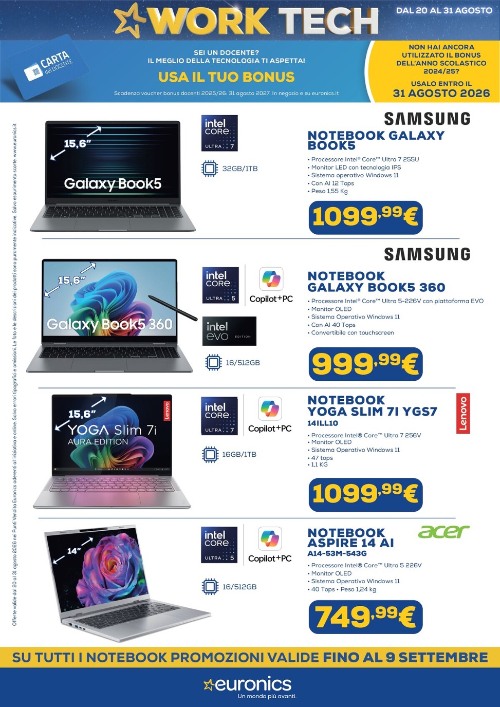 euronics - Volantino attuale di Euronics - Work Tech valido dal giovedì 20/08/2026 al lunedì 31/08/2026 - page: 7