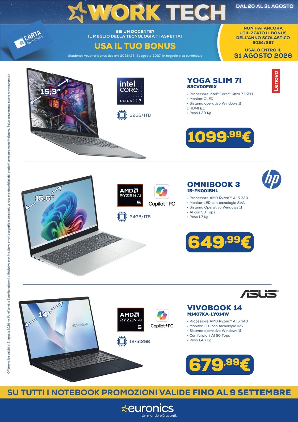 euronics - Volantino attuale di Euronics - Work Tech valido dal giovedì 20/08/2026 al lunedì 31/08/2026 - page: 8