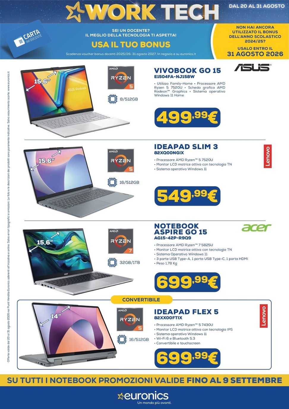 euronics - Volantino attuale di Euronics - Work Tech valido dal giovedì 20/08/2026 al lunedì 31/08/2026 - page: 13