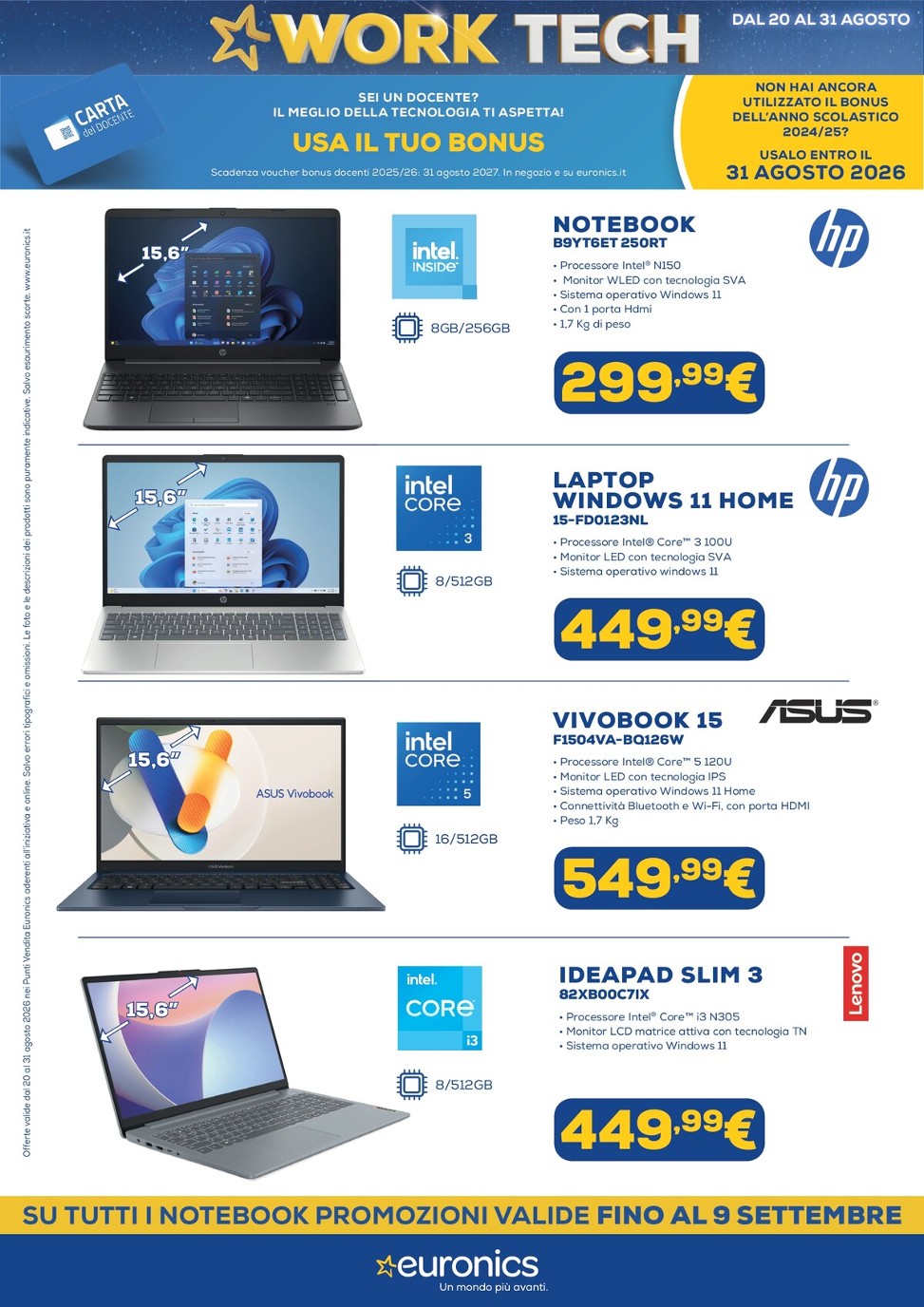 euronics - Volantino attuale di Euronics - Work Tech valido dal giovedì 20/08/2026 al lunedì 31/08/2026 - page: 10