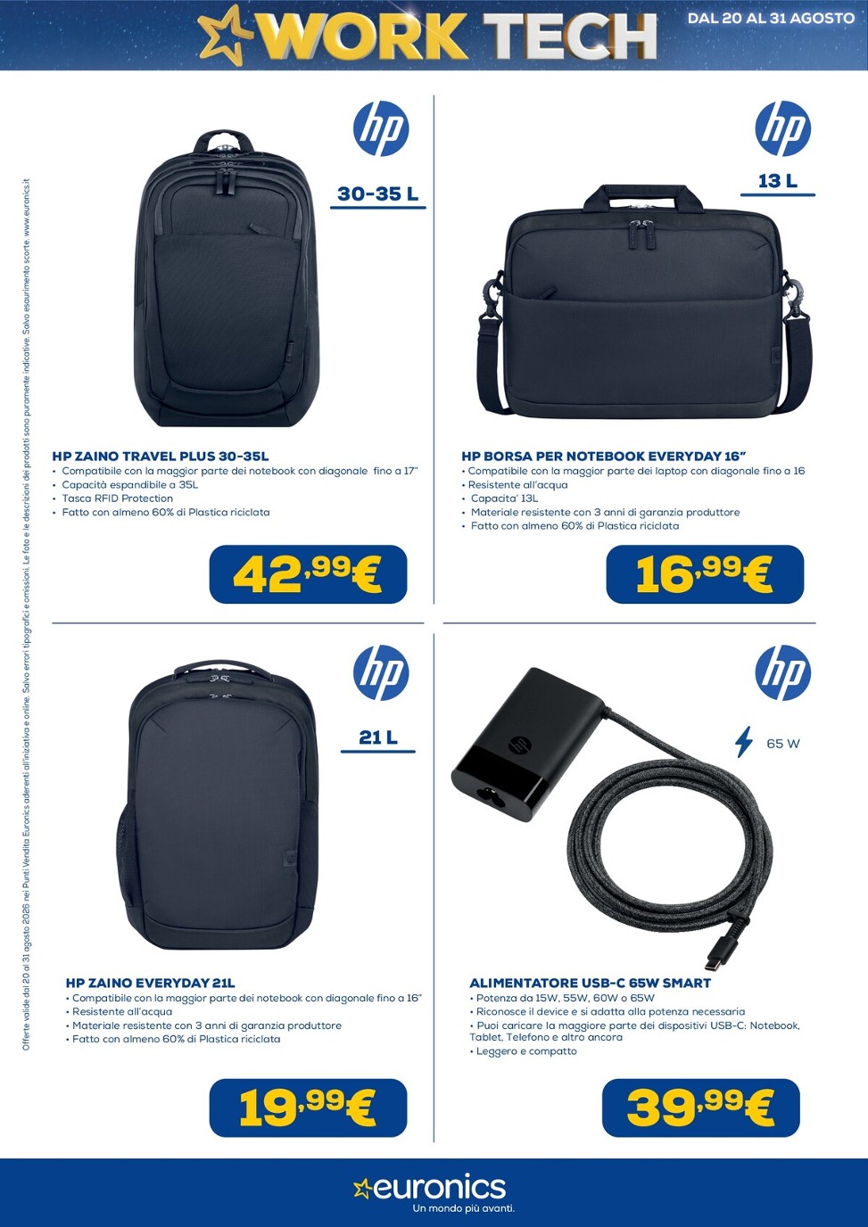 euronics - Volantino attuale di Euronics - Work Tech valido dal giovedì 20/08/2026 al lunedì 31/08/2026 - page: 20