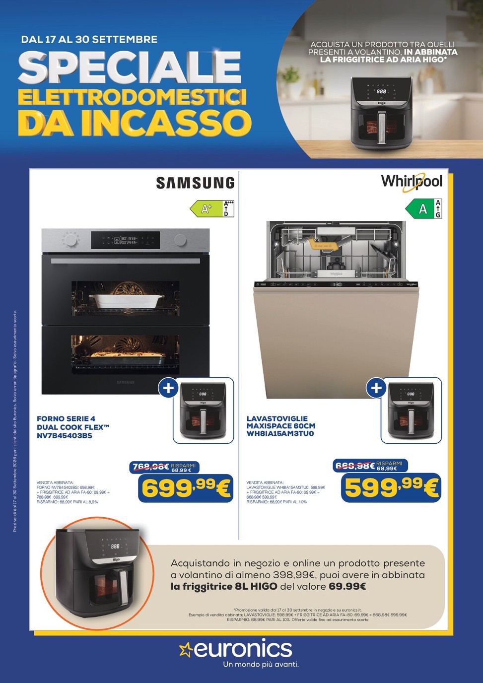 euronics - Volantino attuale di Euronics - Elettrodomestici Incasso valido dal giovedì 17/09/2026 al mercoledì 30/09/2026