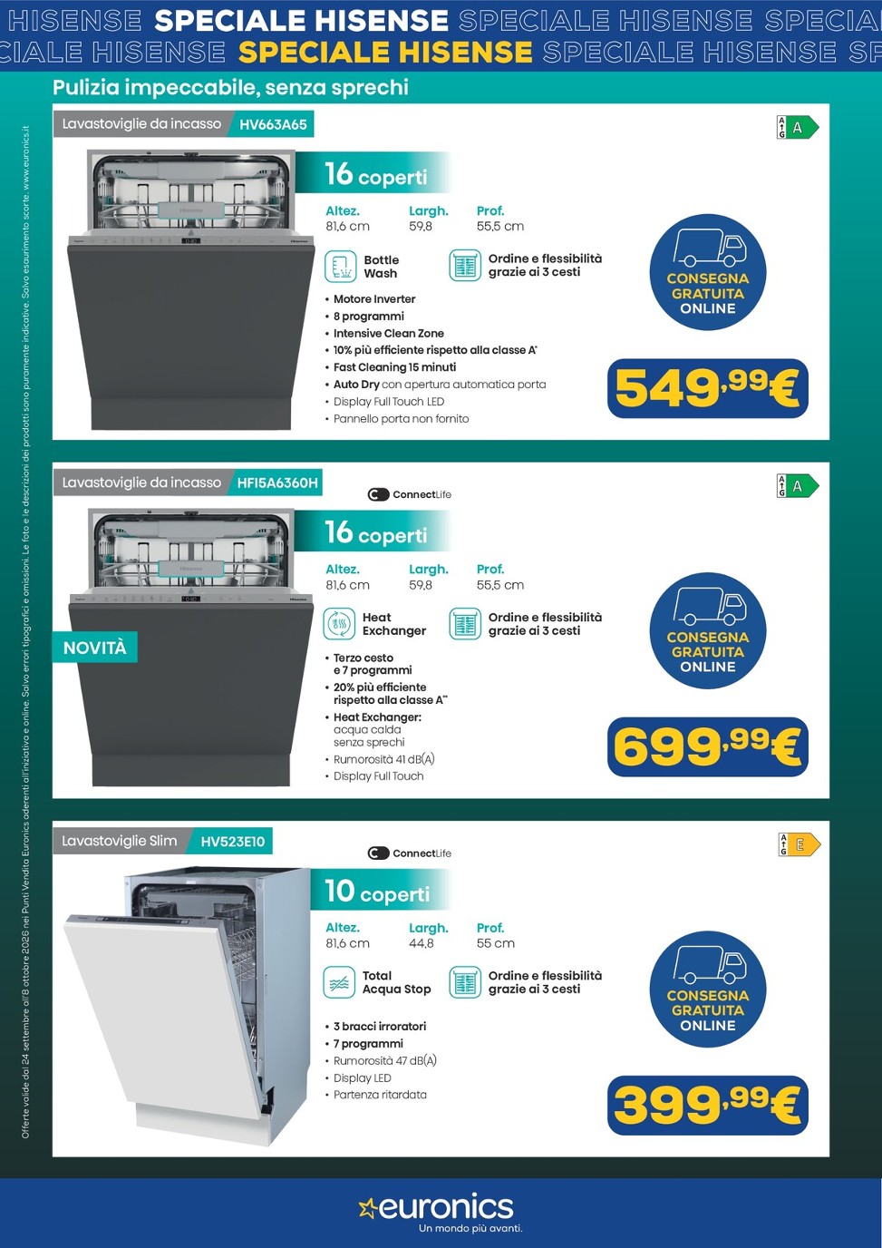 euronics - Volantino attuale di Euronics - Speciale Hisense valido dal giovedì 24/09/2026 al giovedì 08/10/2026 - page: 4