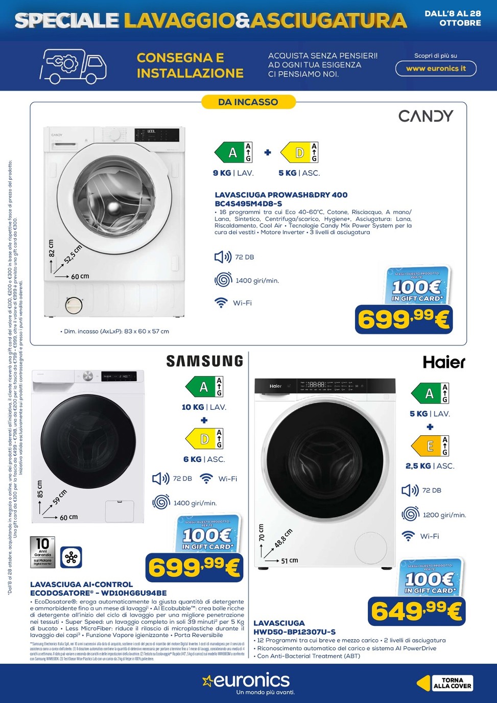 euronics - Volantino attuale di Euronics - Lavaggio & Asciugatura valido dal giovedì 08/10/2026 al mercoledì 28/10/2026 - page: 12