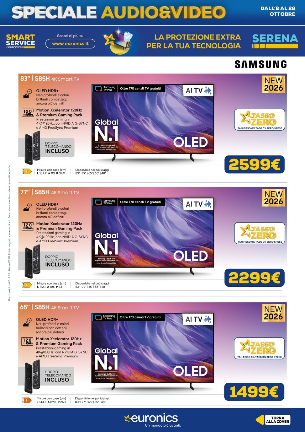 euronics - Volantino attuale di Euronics - Audio Video valido dal giovedì 08/10/2026 al mercoledì 28/10/2026 - page: 7