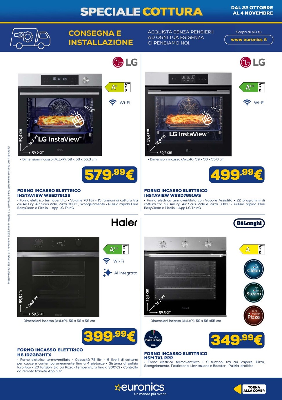 euronics - Volantino attuale di Euronics - Cottura valido dal giovedì 22/10/2026 al mercoledì 04/11/2026 - page: 5