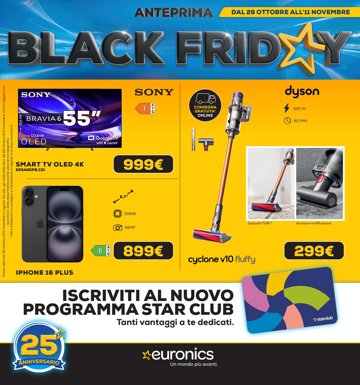 euronics - Volantino attuale di Euronics - Black Friday Anteprima valido dal giovedì 29/10/2026 al mercoledì 11/11/2026 - page: 1