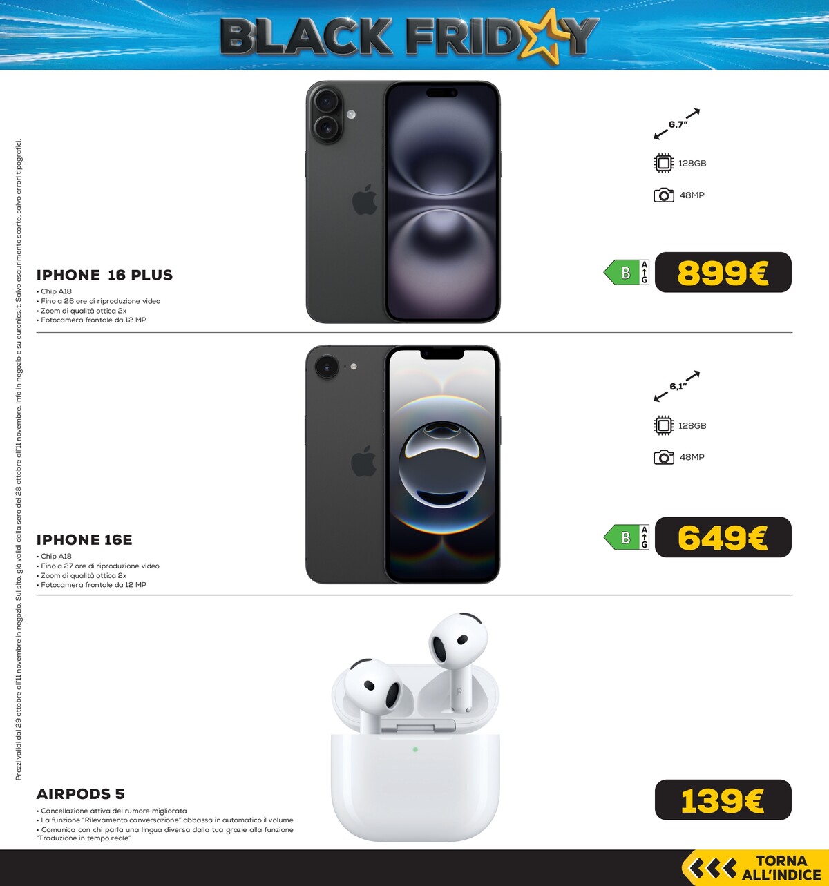 euronics - Volantino attuale di Euronics - Black Friday Anteprima valido dal giovedì 29/10/2026 al mercoledì 11/11/2026 - page: 3