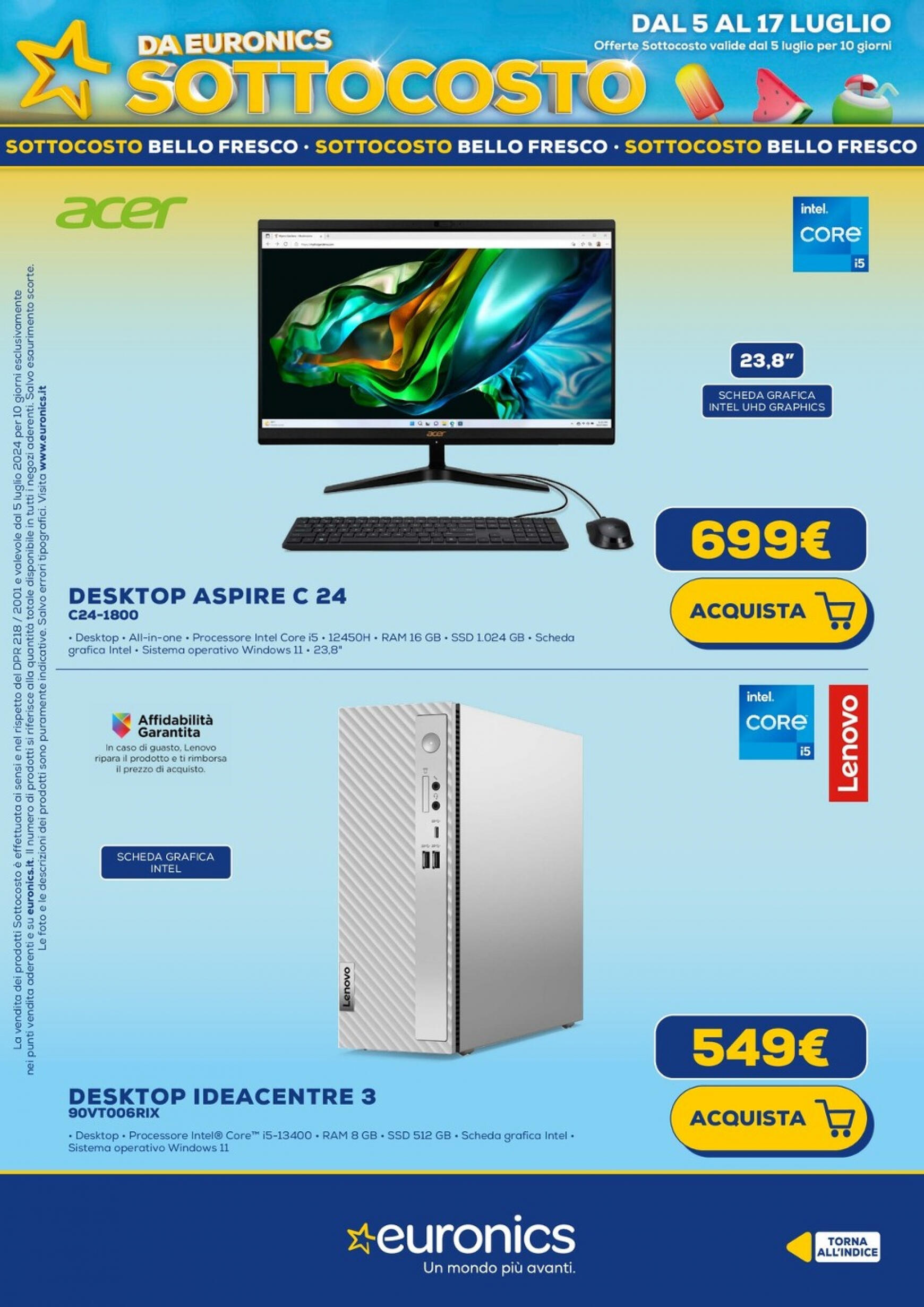 euronics - Nuovo volantino Euronics - Sottocosto 05.07. - 15.07. - page: 14