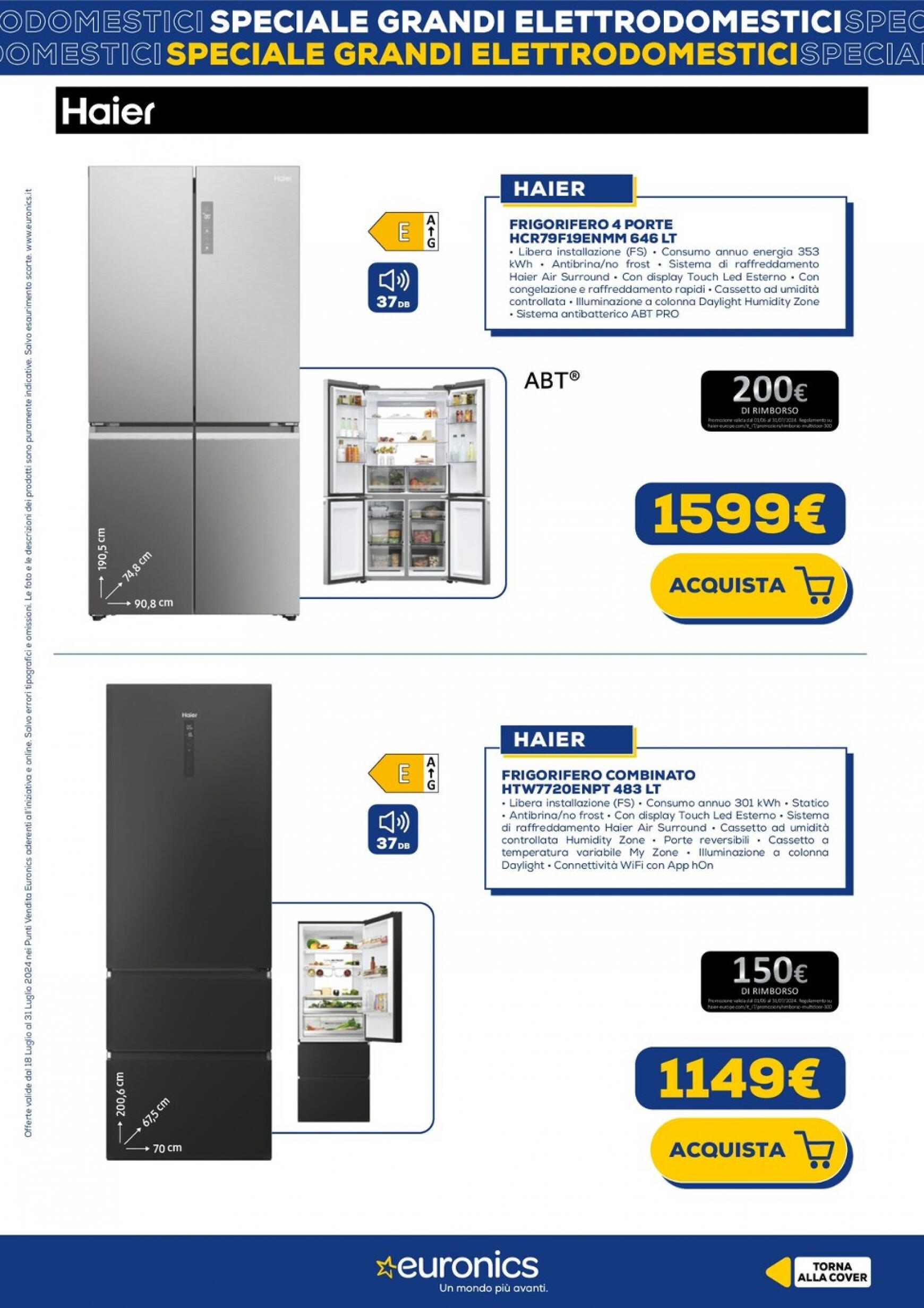 euronics - Nuovo volantino Euronics - Speciale Grandi Elettrodomestici 18.07. - 31.07. - page: 16