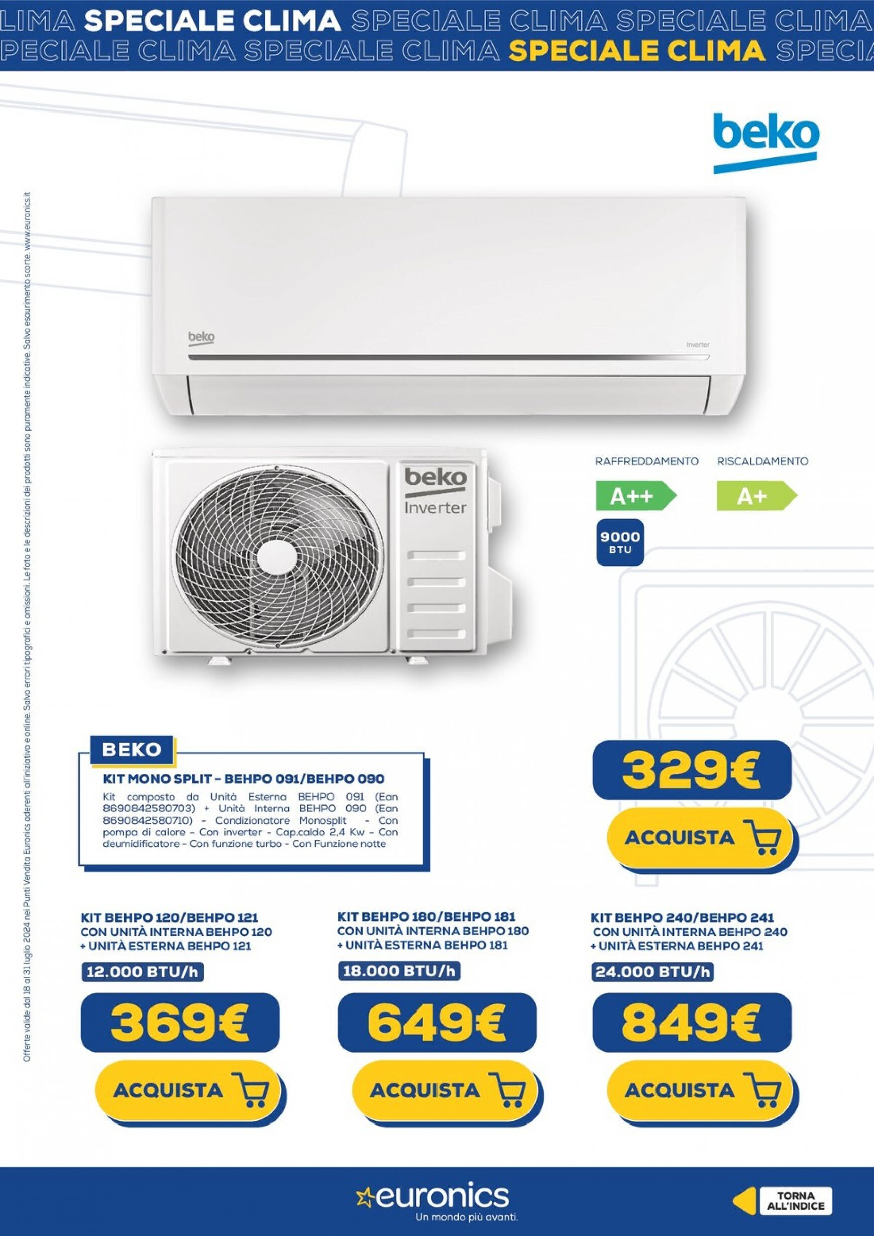 euronics - Nuovo volantino Euronics - Speciale Clima 18.07. - 31.07. - page: 16