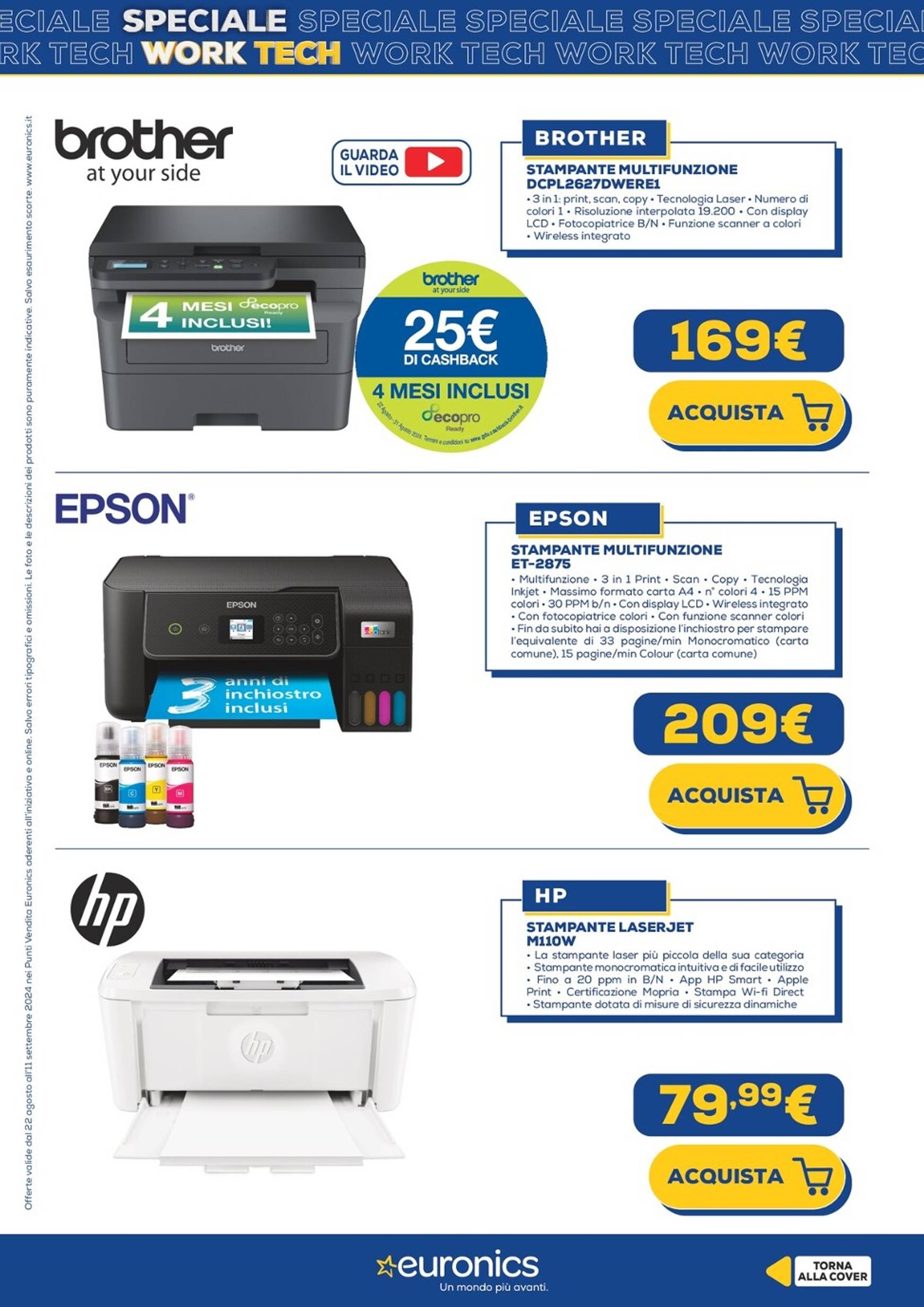 euronics - Nuovo volantino Euronics - Speciale Work Tech 22.08. - 11.09. - page: 18