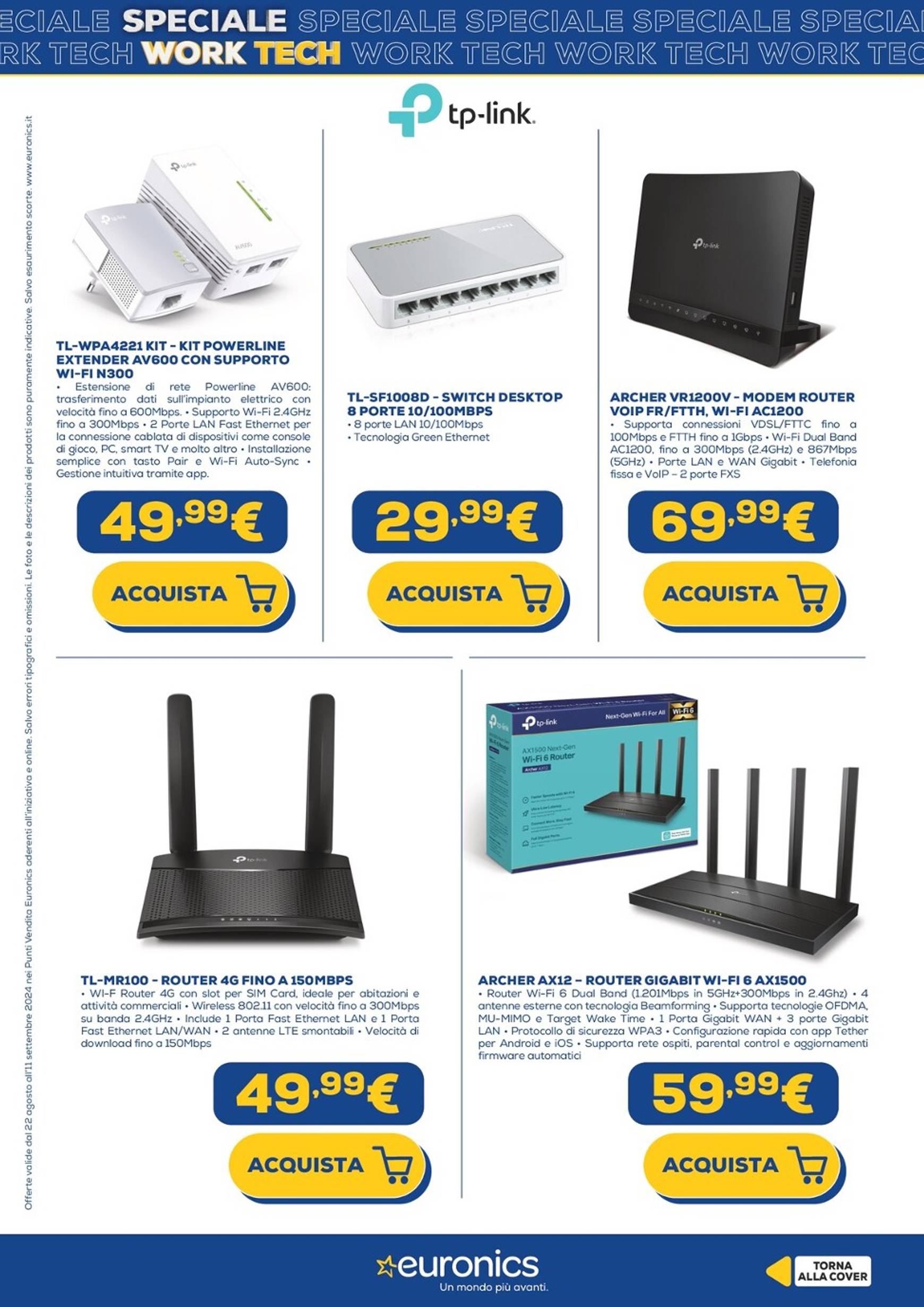 euronics - Nuovo volantino Euronics - Speciale Work Tech 22.08. - 11.09. - page: 22