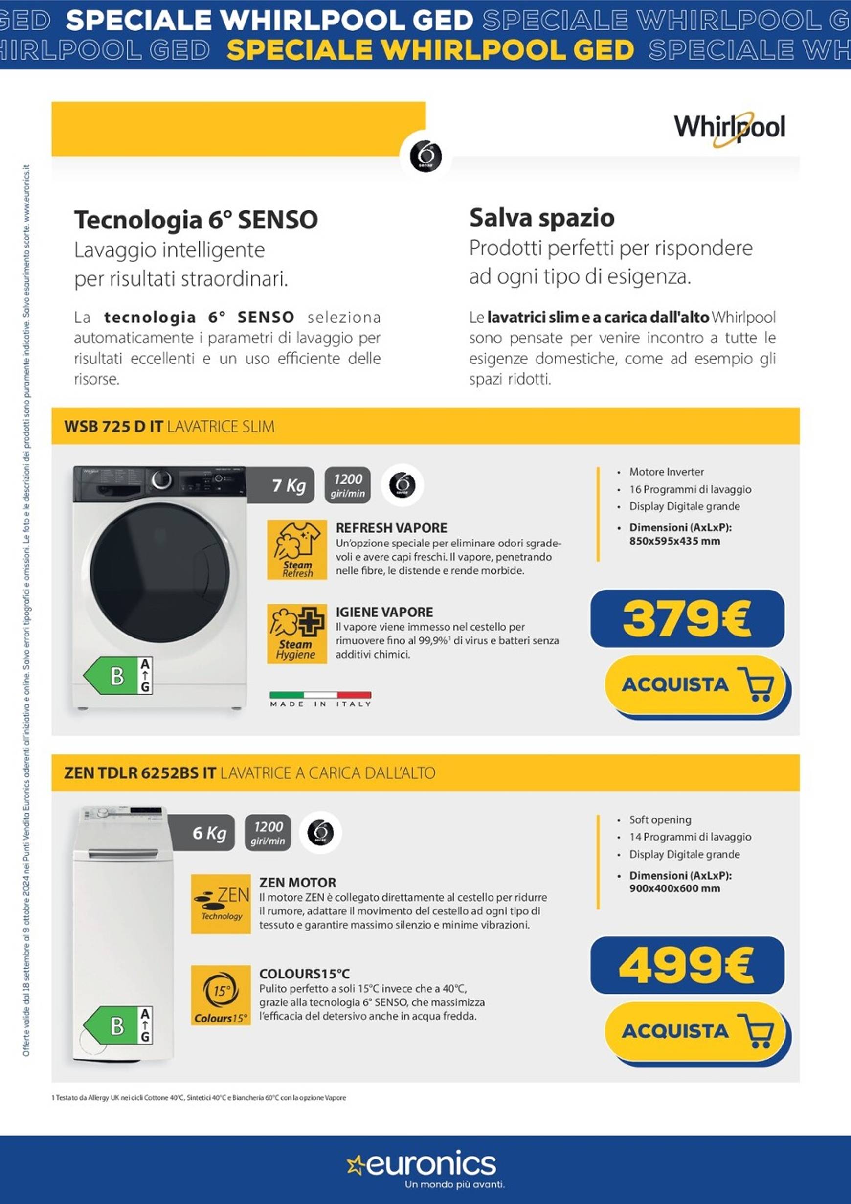 euronics - Nuovo volantino Euronics - Speciale Whirlpool 18.09. - 09.10. - page: 4