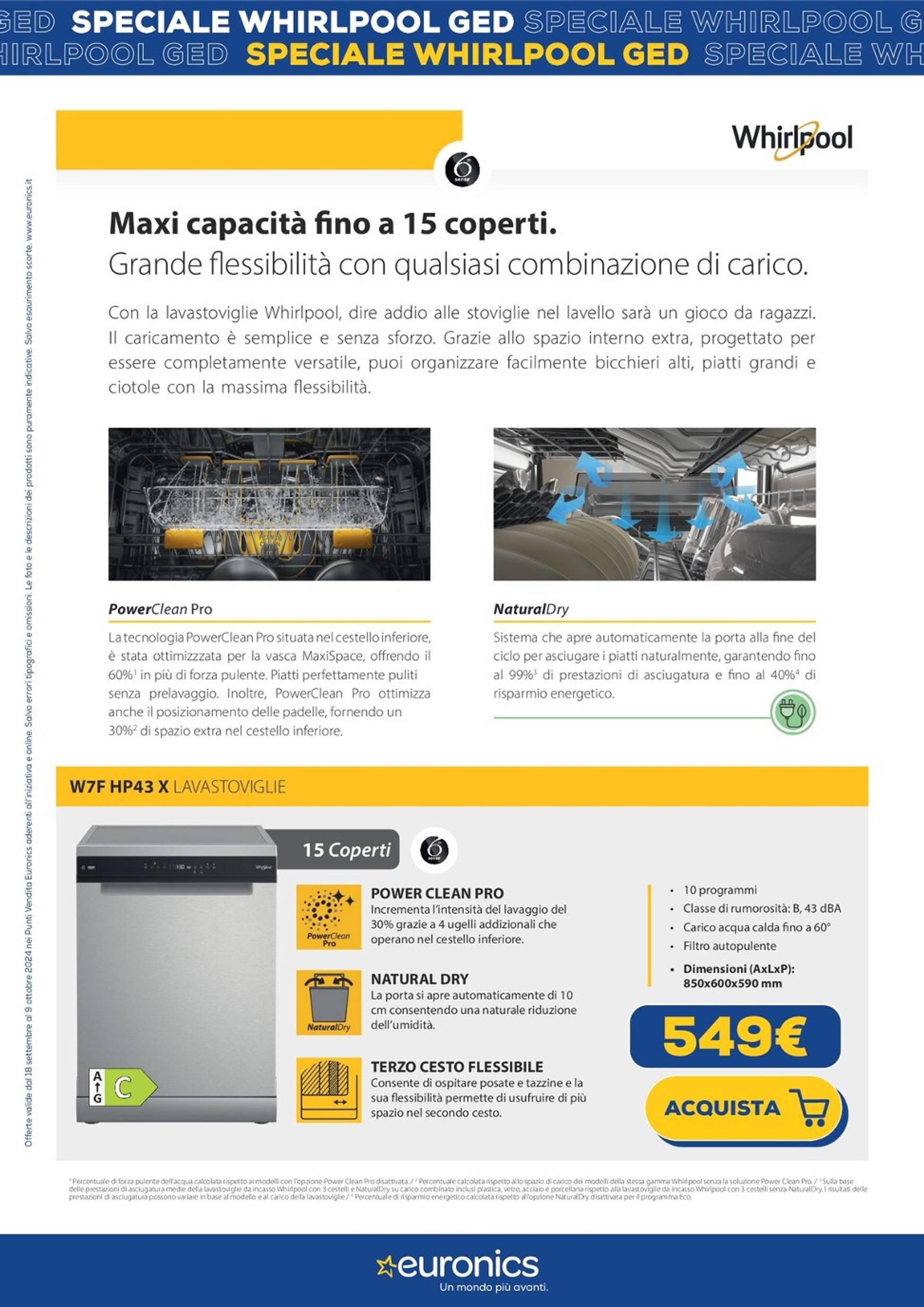 euronics - Nuovo volantino Euronics - Speciale Whirlpool 18.09. - 09.10. - page: 10