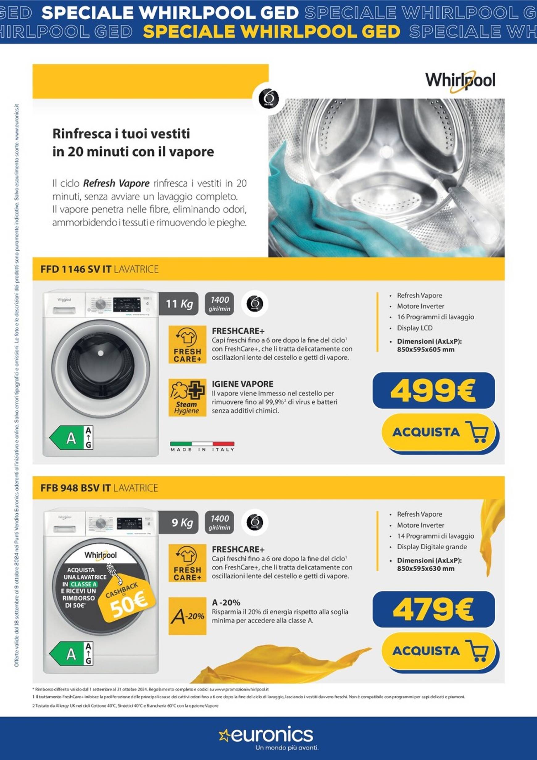 euronics - Nuovo volantino Euronics - Speciale Whirlpool 18.09. - 09.10. - page: 3