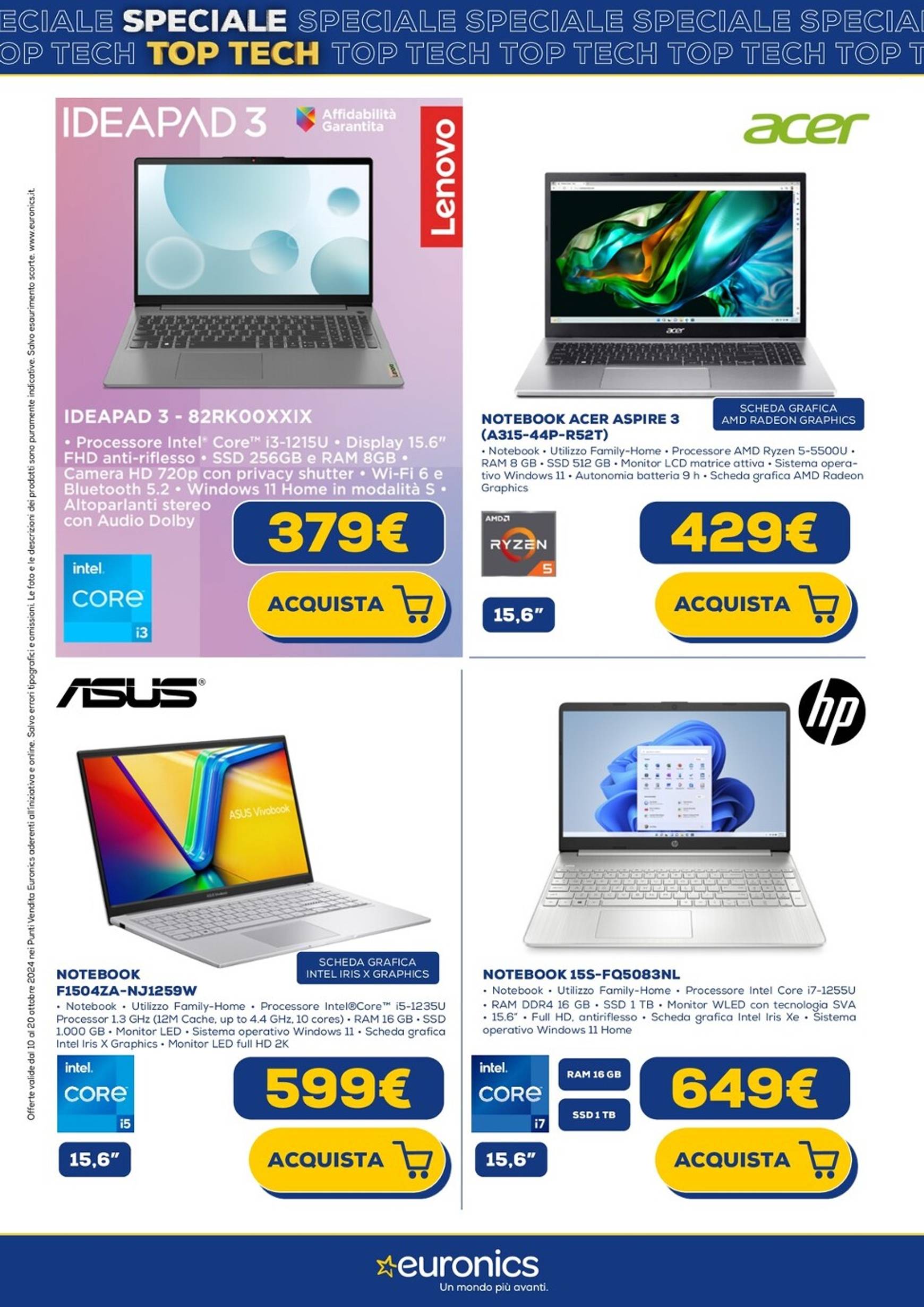 euronics - Volantino Euronics - Top Tech valido dal 10.10. al 20.10. - page: 38