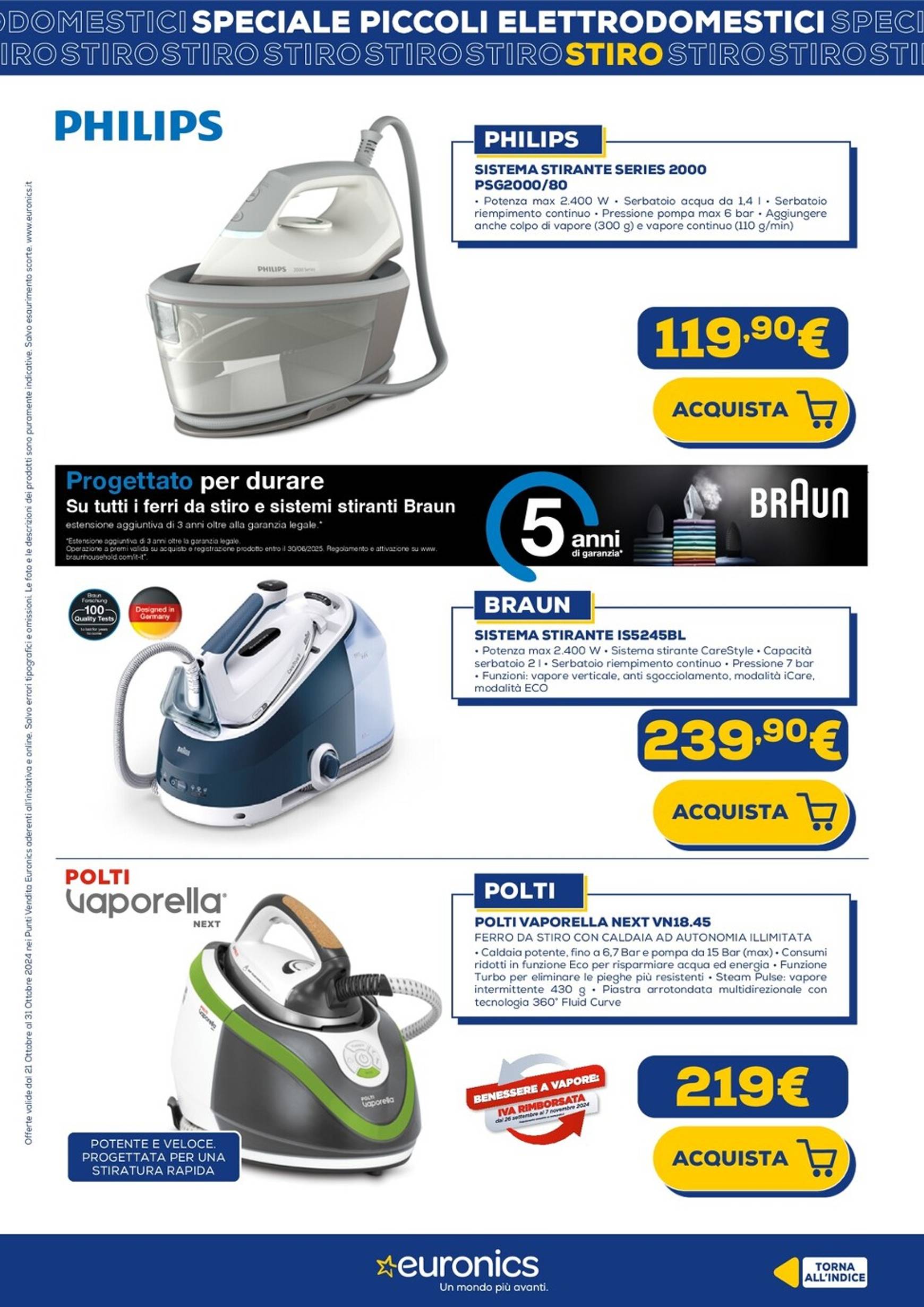 euronics - Volantino Euronics - Speciale Piccoli Elettrodomestici valido dal 21.10. al 31.10. - page: 8