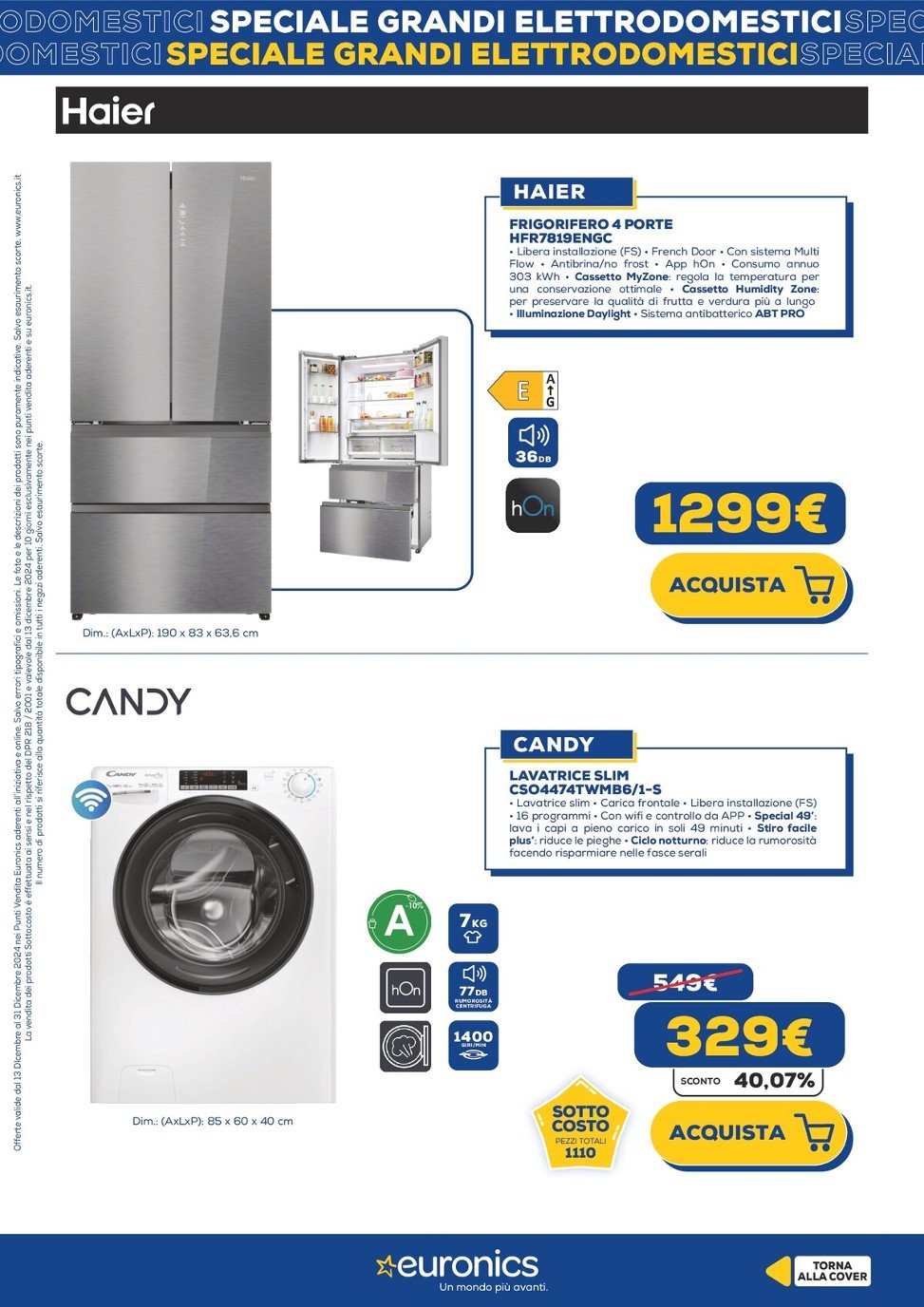 euronics - Volantino Euronics - Speciale Grandi Elettrodomestici valido dal 13/12 al 31/12 - page: 4