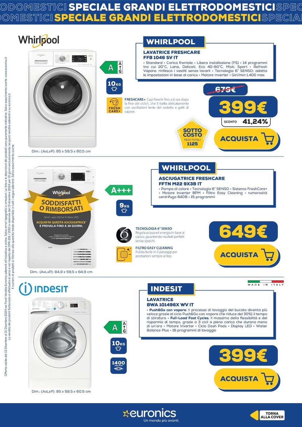 euronics - Volantino Euronics - Speciale Grandi Elettrodomestici valido dal 13/12 al 31/12 - page: 13