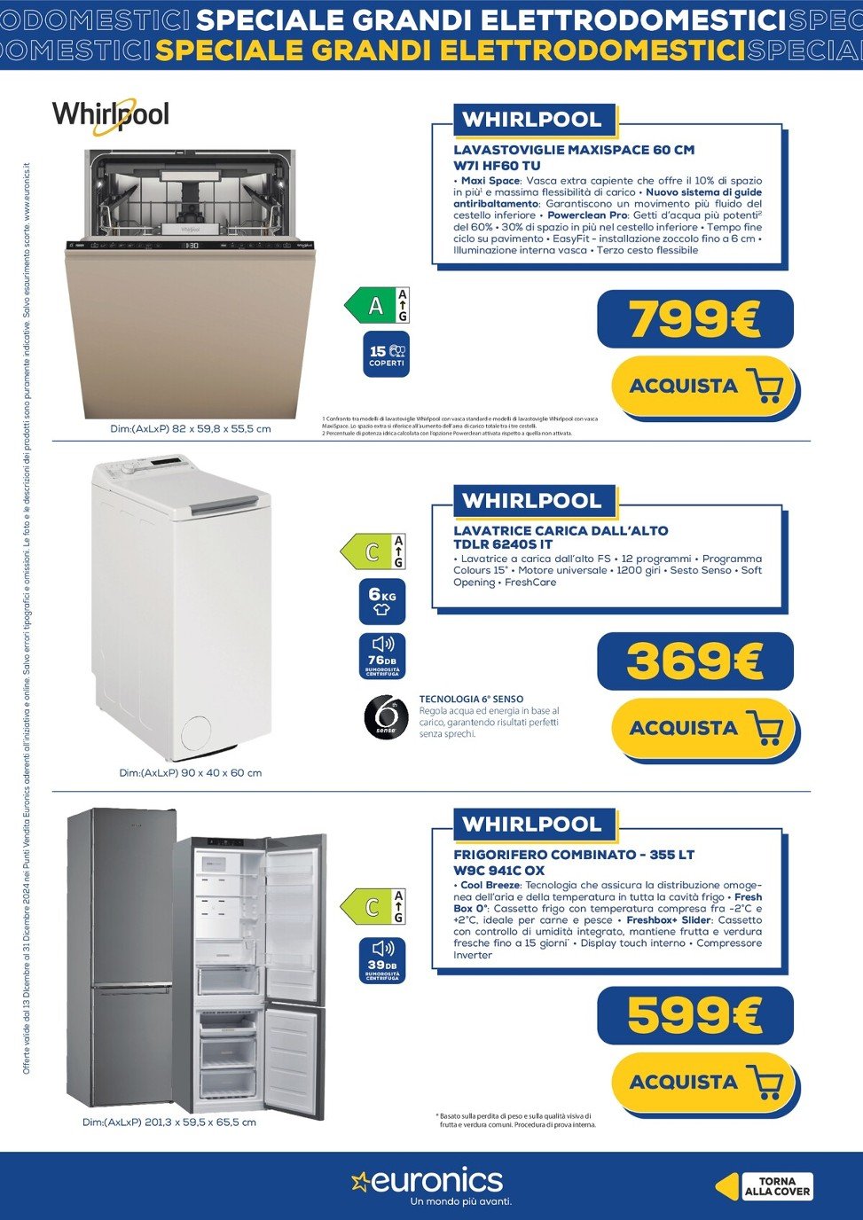 euronics - Volantino Euronics - Speciale Grandi Elettrodomestici valido dal 13/12 al 31/12 - page: 14