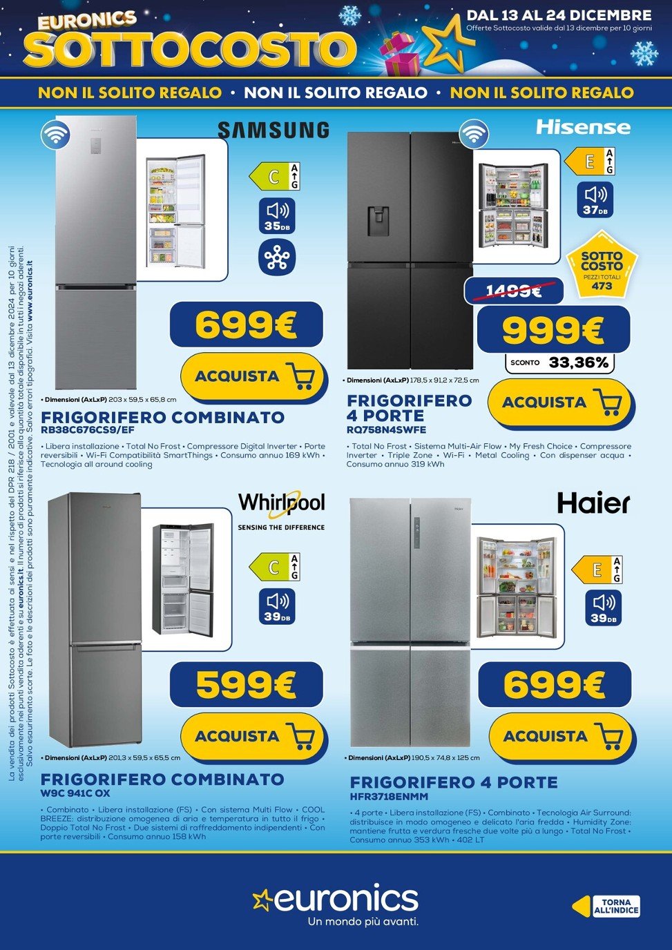 euronics - Volantino Euronics - Sottocosto valido dal 13/12 al 24/12 - page: 22