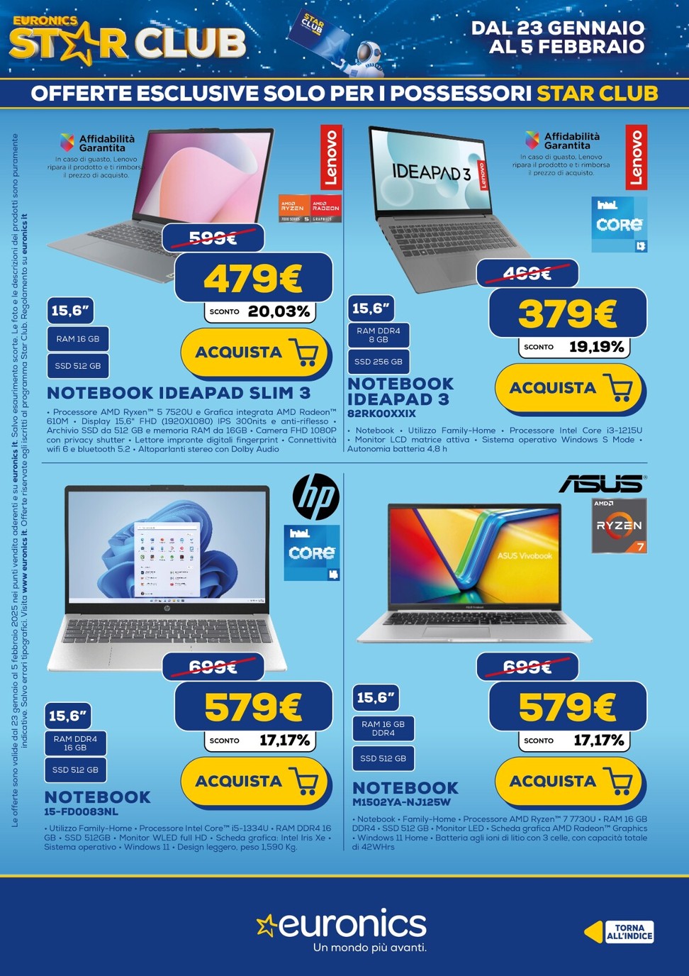 euronics - Volantino Euronics - Star Club valido dal 23/01 al 05/02 - page: 11