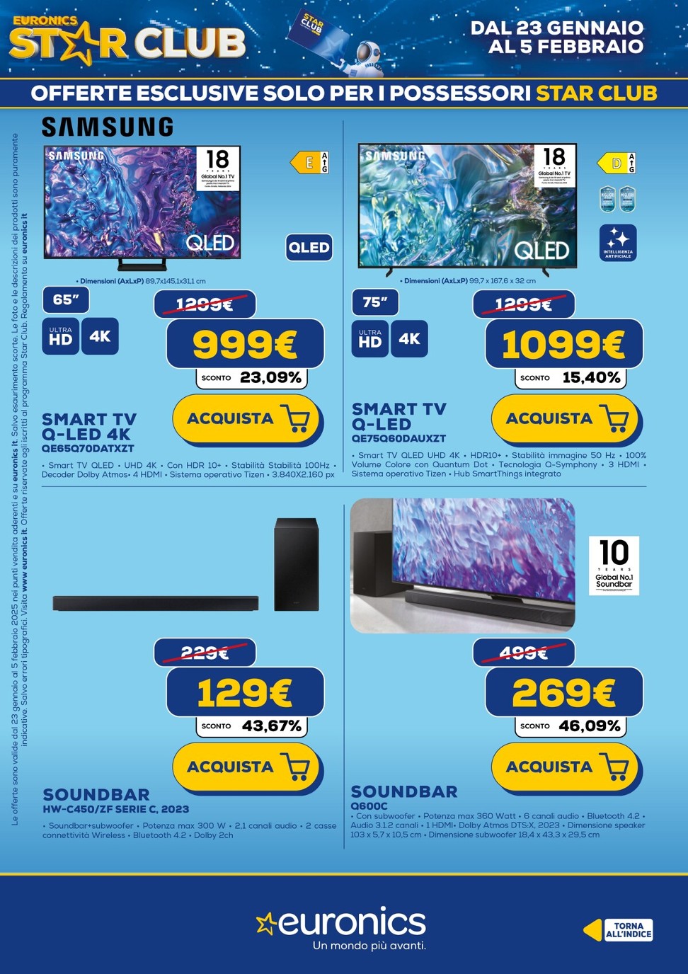 euronics - Volantino Euronics - Star Club valido dal 23/01 al 05/02 - page: 23