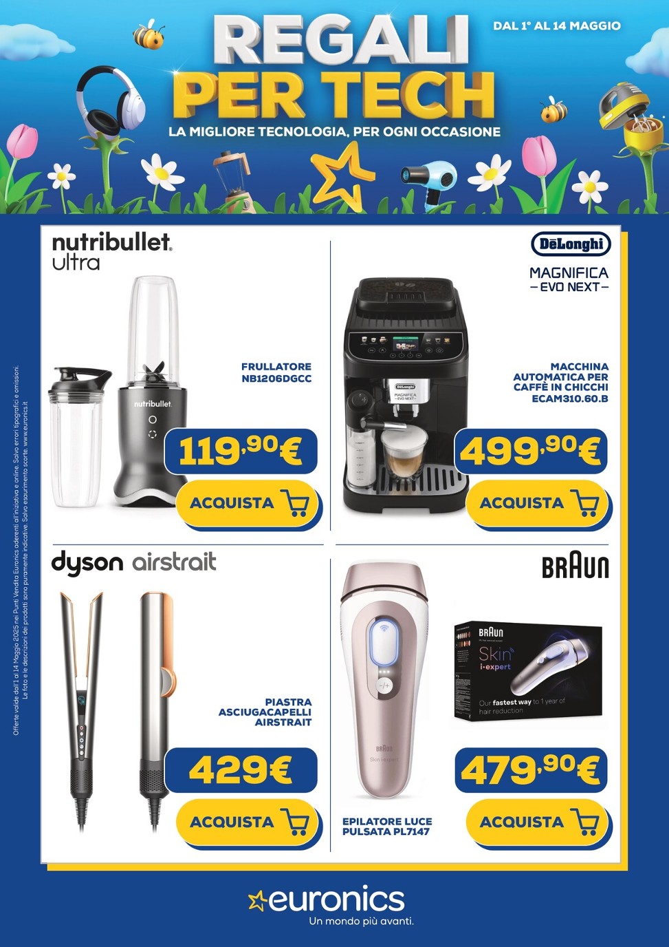 euronics - Volantino Euronics - Regali per tech valido dal 01/05 al 14/05