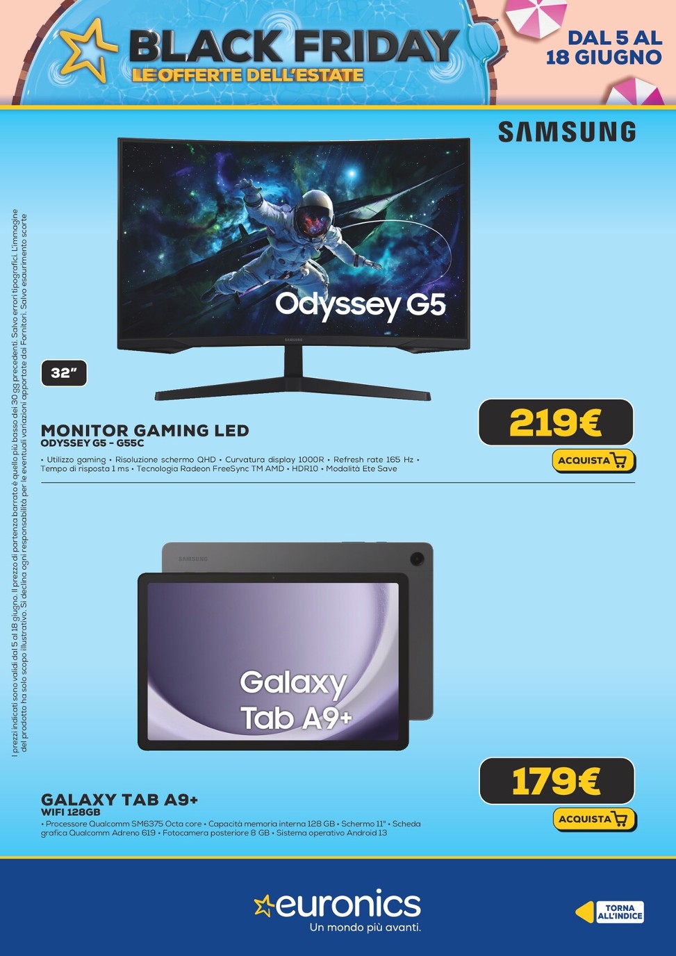 euronics - Volantino Euronics - Black Friday d'Estate valido dal 05/06 al 18/06 - page: 17 euronics - Volantino Euronics - Black Friday d'Estate valido dal 05/06 al 18/06 - page: 17