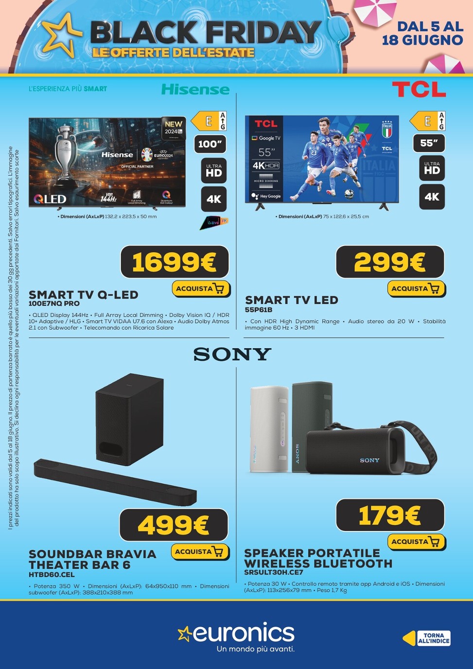 euronics - Volantino Euronics - Black Friday d'Estate valido dal 05/06 al 18/06 - page: 22 euronics - Volantino Euronics - Black Friday d'Estate valido dal 05/06 al 18/06 - page: 22