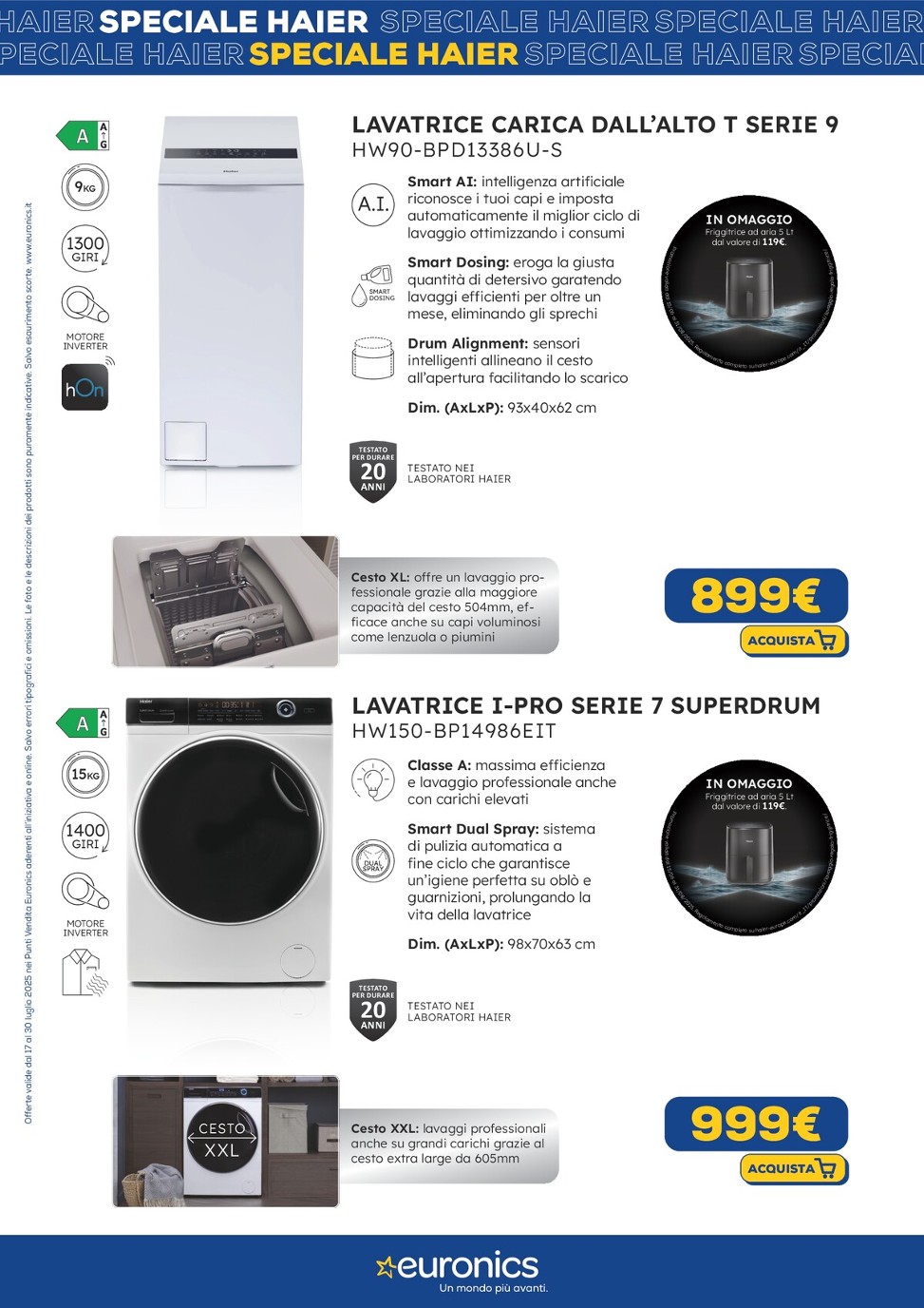 euronics - Volantino Euronics - Speciale Haier valido dal 17/07 al 30/07 - page: 11