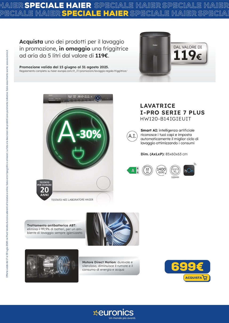 euronics - Volantino Euronics - Speciale Haier valido dal 17/07 al 30/07 - page: 13