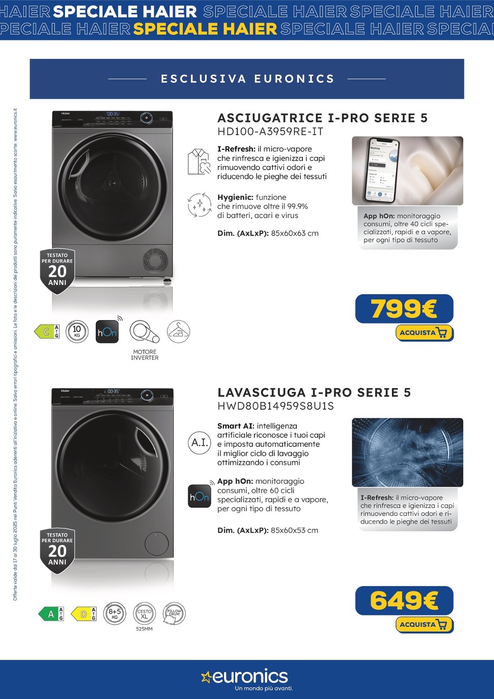 euronics - Volantino Euronics - Speciale Haier valido dal 17/07 al 30/07 - page: 14