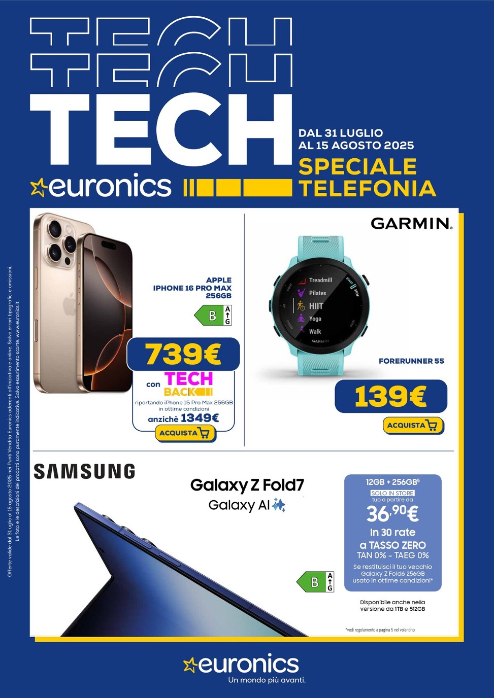 euronics - Volantino Euronics - Speciale Telefonia valido dal 31/07 al 15/08