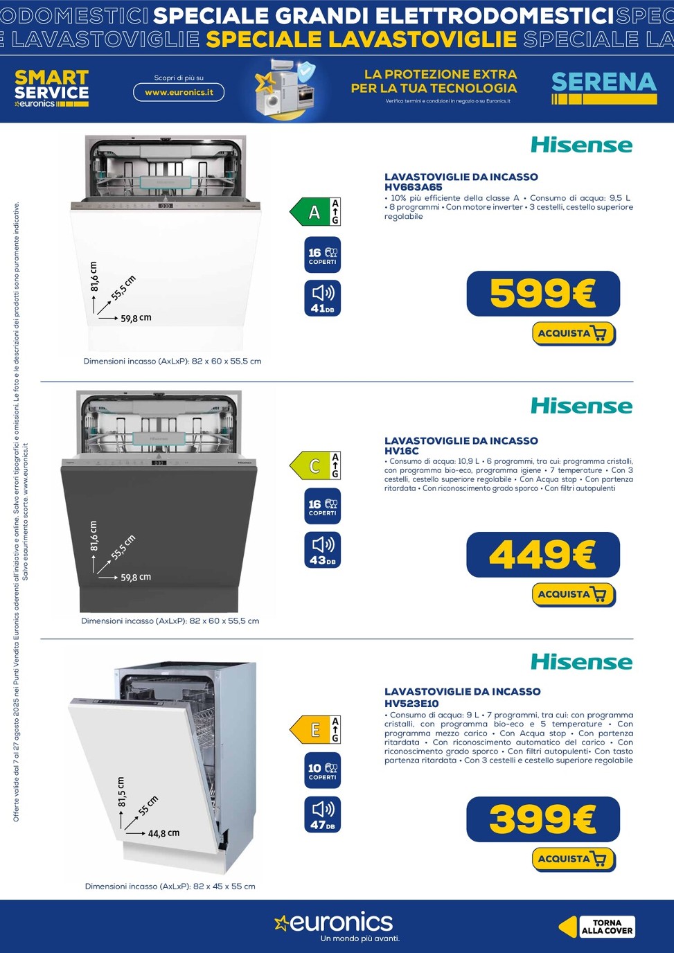 euronics - Volantino Euronics - Speciale Lavastoviglie valido dal 07/08 al 27/08 - page: 7
