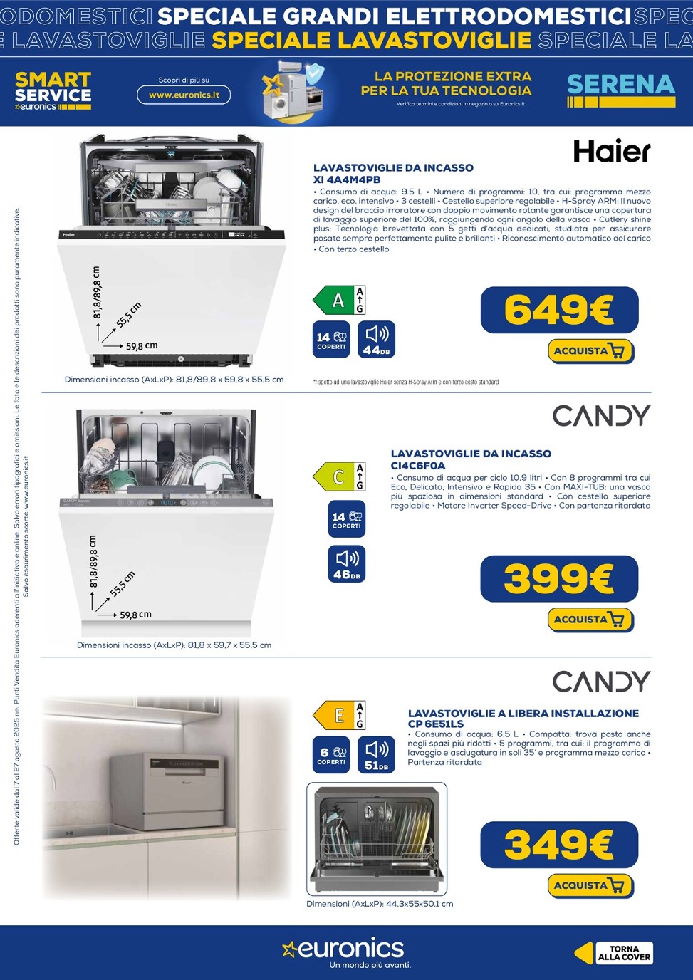 euronics - Volantino Euronics - Speciale Lavastoviglie valido dal 07/08 al 27/08 - page: 9
