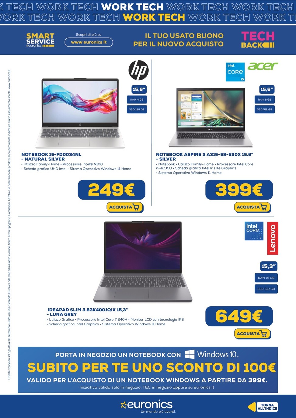 euronics - Volantino Euronics - Work Tech valido dal 21/08 al 18/09 - page: 9