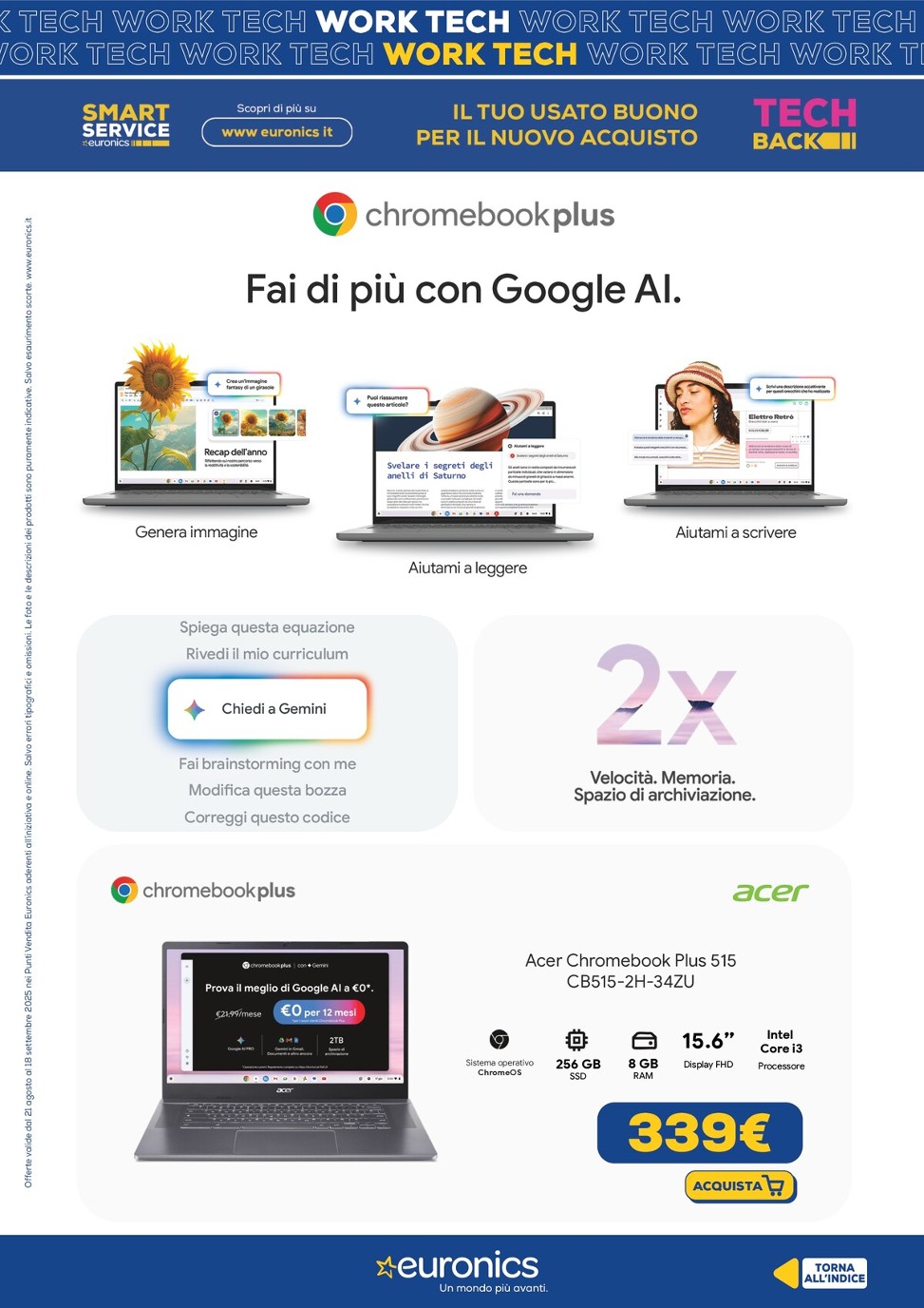 euronics - Volantino Euronics - Work Tech valido dal 21/08 al 18/09 - page: 2