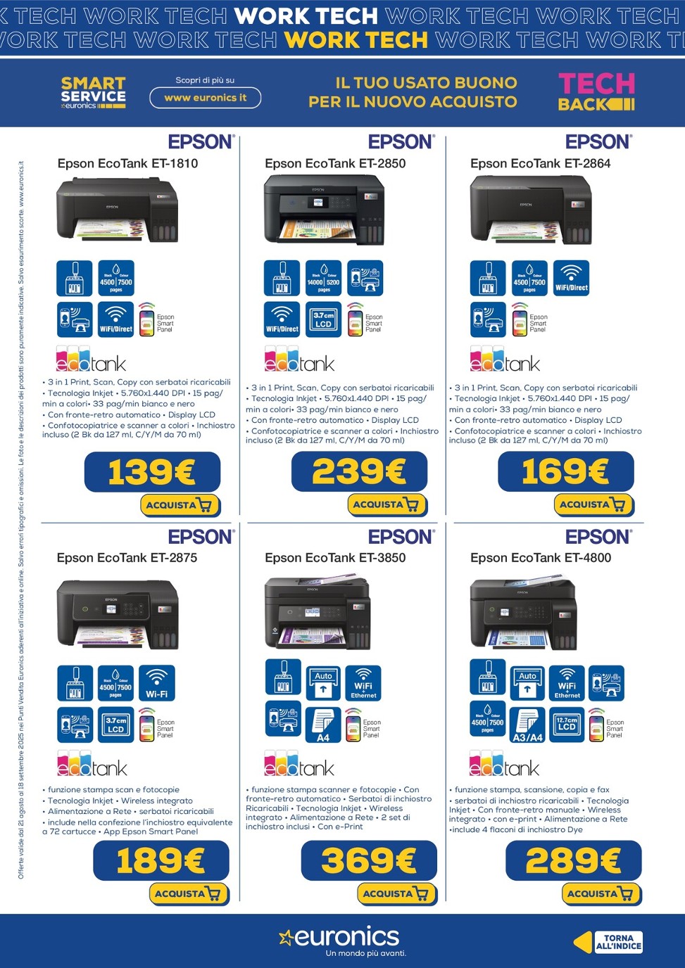 euronics - Volantino Euronics - Work Tech valido dal 21/08 al 18/09 - page: 10