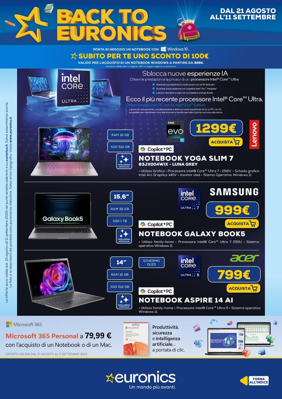 euronics - Volantino Euronics valido dal 21/08 al 11/09 - page: 3 euronics - Volantino Euronics valido dal 21/08 al 11/09 - page: 3
