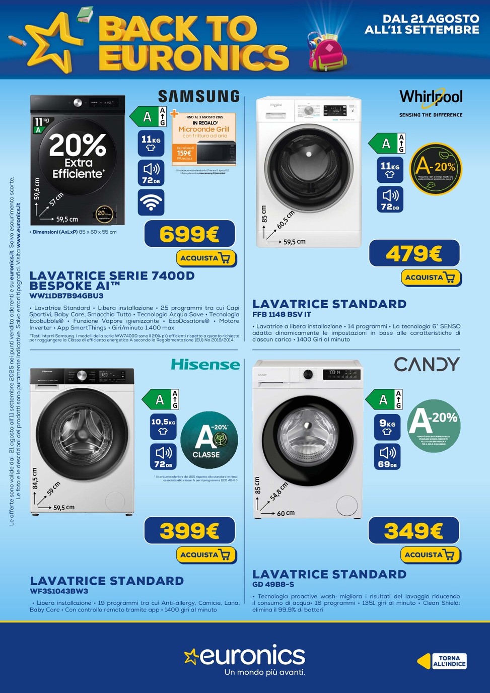 euronics - Volantino Euronics valido dal 21/08 al 11/09 - page: 31 euronics - Volantino Euronics valido dal 21/08 al 11/09 - page: 31