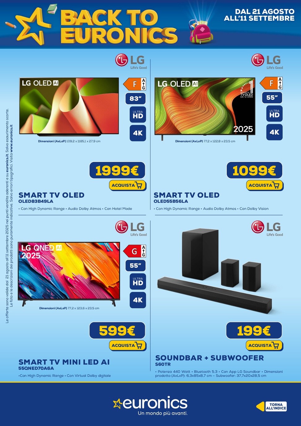 euronics - Volantino Euronics valido dal 21/08 al 11/09 - page: 20 euronics - Volantino Euronics valido dal 21/08 al 11/09 - page: 20