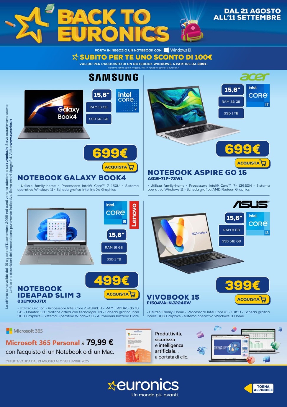 euronics - Volantino Euronics valido dal 21/08 al 11/09 - page: 6 euronics - Volantino Euronics valido dal 21/08 al 11/09 - page: 6