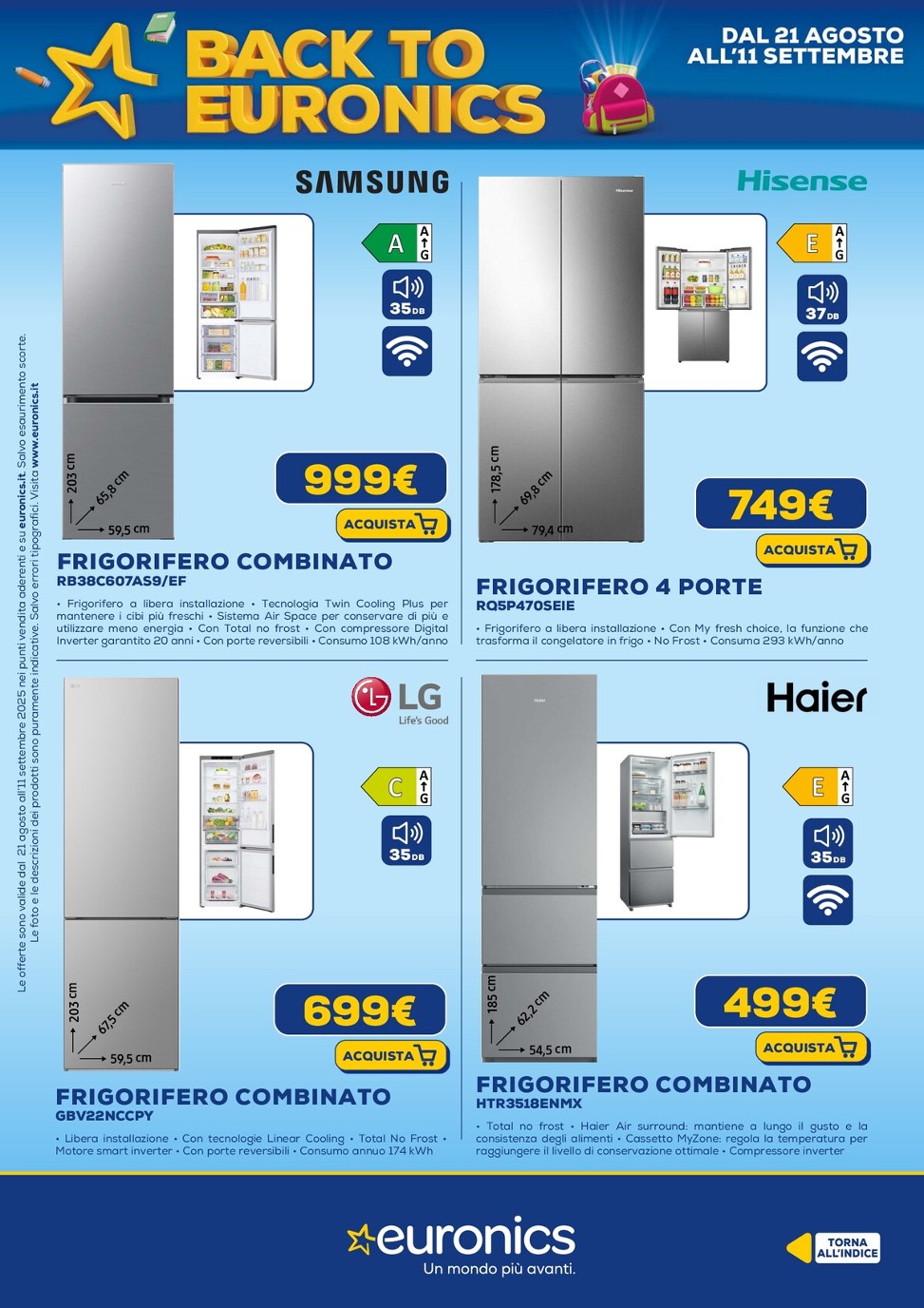 euronics - Volantino Euronics valido dal 21/08 al 11/09 - page: 33 euronics - Volantino Euronics valido dal 21/08 al 11/09 - page: 33